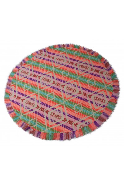 Round jacquard beach rug